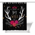 thumbnail image 1 of MKHERT Deer Antlers Flowers Hipster Quotes Stay Wild Decor Waterproof Polyester Bathroom Shower Curtain Bath Decorations Hooks 60x72 inch, 1 of 1