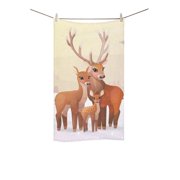 MKHERT Deer Family Bath Towel Hand Towel Shower Towel Washcloth 16x28 inch
