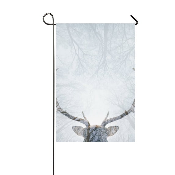 MKHERT Deer Garden Flag Banner Decorative Flag for Wedding Party Yard Home Outdoor Decor 12x18 inch