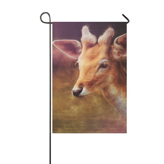 MKHERT Deer Garden Flag Banner Decorative Flag for Wedding Party Yard Home Outdoor Decor 12x18 inch