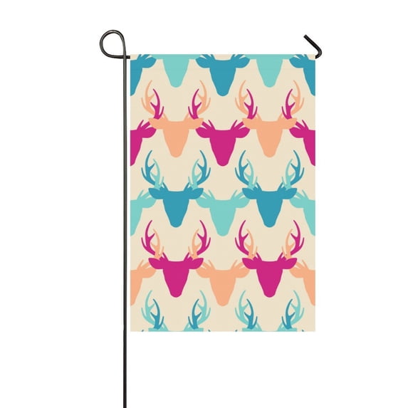 MKHERT Deer Heads Garden Flag Outdoor Flag 12x18 inch
