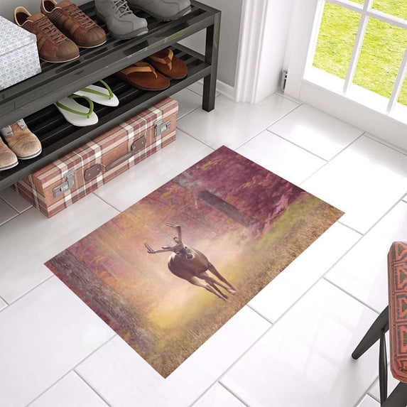 MKHERT Deer In Autumn Forest Doormat Rug Home Decor Floor Mat Bath Mat 23.6x15.7 inch