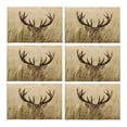 thumbnail image 1 of MKHERT Deer Wilderness Stag Countryside Rural Theme Placemats Table Mats for Dining Room Kitchen Table Decoration 12x18 inch,Set of 6, 1 of 4