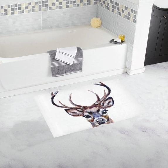 MKHERT Deer head Doormat Non-slip Bath Mat Floor Mat 30x18 inch