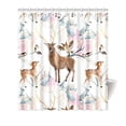 thumbnail image 1 of MKHERT Deer with Fawn Rabbits Birds in Winter Animals Art Waterproof Shower Curtain Decor Fabric Bathroom Set 66x72 inch, 1 of 1