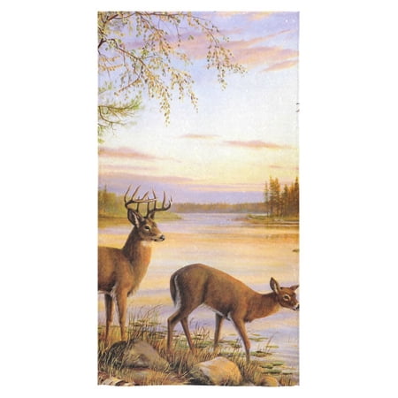 MKHERT Deers In Forest Bath Towel Shower Towel Wash Cloth Face Towels 16x28 inches