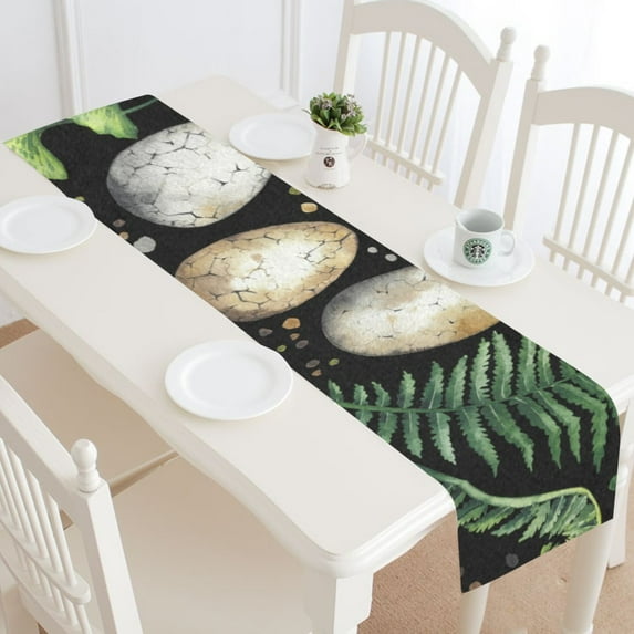 MKHERT Dinosaur Body Parts Table Runner for Office Kitchen Dining Room Wedding Party 16x72 inch