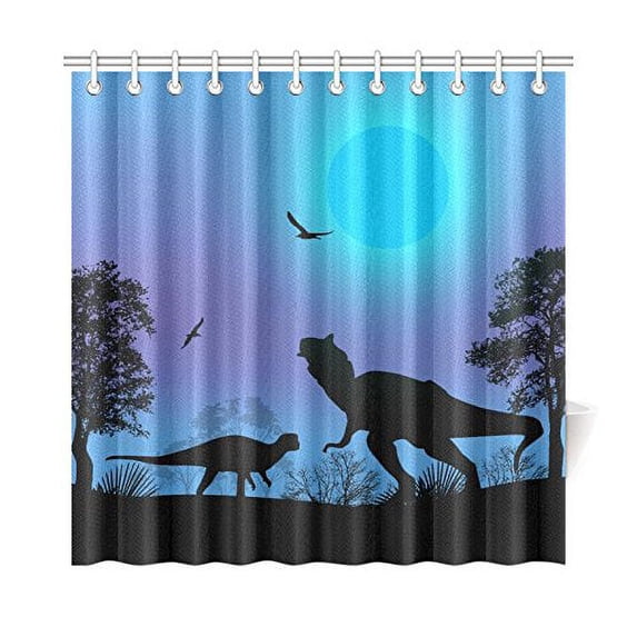 MKHERT Dinosaurs Silhouettes Shower Curtain Home Decor Bathroom Shower Curtain 66x72 inch