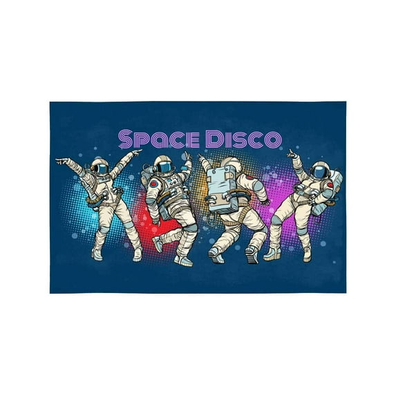 MKHERT Disco Party Astronauts Dancing Men and Women Pop Art Retro Comic Placemats Table Mats for Dining Room Kitchen Table Decoration 12x18 inch,Set of 4