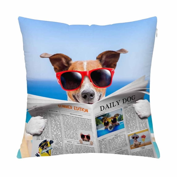 MKHERT Dog Newspaper Pillow Covers Pillowcase Throw Pillows 18x18 inch