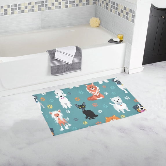 MKHERT Dogs Flat Design Doormat Non-slip Bath Mat Floor Mat 30x18 inch