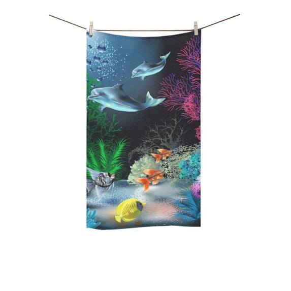 MKHERT Dolphins and Plants Bath Towel Hand Towel Shower Towel Washcloth 16x28 inch