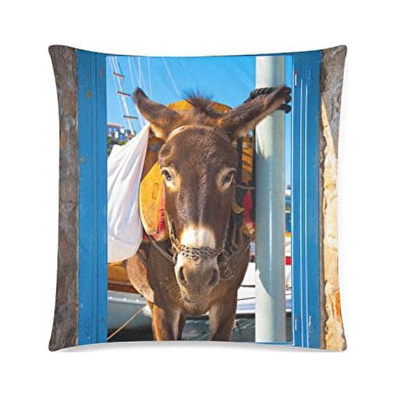 MKHERT Donkey Throw Pillowcase Pillow Cover Cushion Couver 18x18 inch
