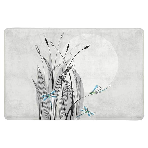 MKHERT Dragonfly with Flowers and Branches at Sunset Doormat Rug Home Decor Floor Mat Bath Mat 23.6x15.7 inch