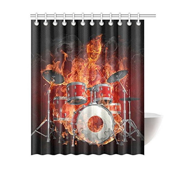 MKHERT Drummer Shower Curtain Bath Curtain Waterproof fabric Polyester Curtains 60x72 inch