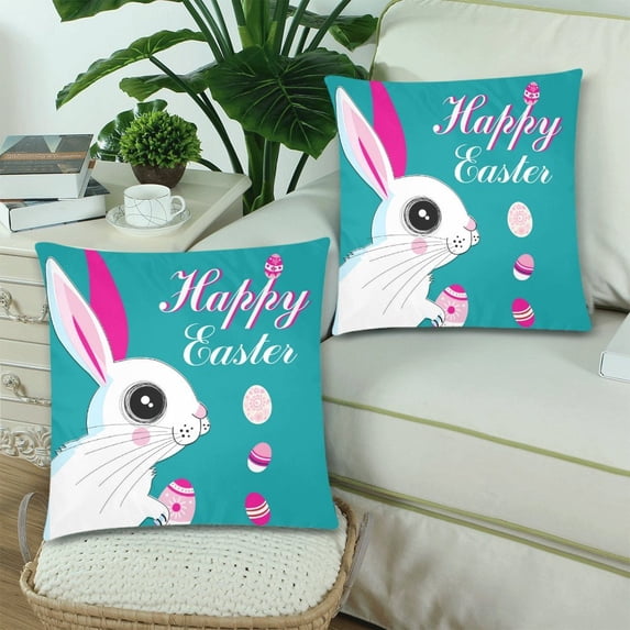MKHERT Easter Bunny and Egg Throw Pillowcase Pillow Cover Cushion Couver 18x18 inch, Set of 2