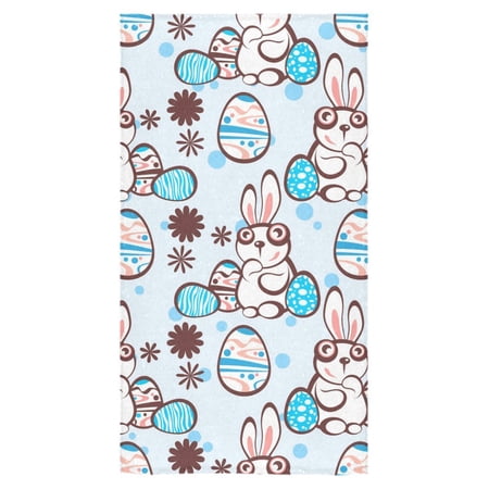 MKHERT Easter Bunny and Eggs Bath Towel Hand Towel Shower Towel Washcloth 30x56 inch