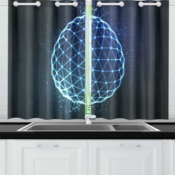 MKHERT Easter Egg Window Curtain Kitchen Curtains Window Treatments 26x39 inch,Set of 2