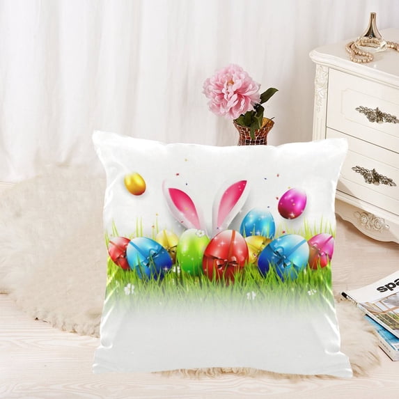MKHERT Easter Throw Pillowcase Pillow Cover Cushion Couver 18x18 inch