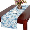 thumbnail image 1 of MKHERT Eiffel Tower Table Runner, Blue Floral Table Cloth Runner for Wedding Party Banquet Decoration 16x72 inch, 1 of 2