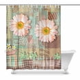 thumbnail image 1 of MKHERT Elegance Floral Country Postcard with Pink Gerbera Daisy Flowers House Decor Shower Curtain for Bathroom Decorative Fabric Bath Curtain Set 60x72 inch, 1 of 1
