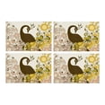 thumbnail image 1 of MKHERT Elegant Beautiful Peacock with Flowers on Polka Dots Placemats Table Mats for Dining Room Kitchen Table Decoration 12x18 inch,Set of 4, 1 of 4