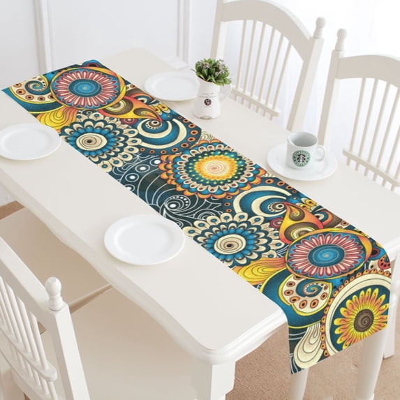 MKHERT Elegant Flowers Table Runner for Wedding Party Banquet Decoration 16x72 inch