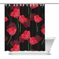 thumbnail image 1 of MKHERT Elegant Red Tulip Flowers Watercolor Floral Art Home Decor Waterproof Polyester Bathroom Shower Curtain Bath 66x72 inch, 1 of 1