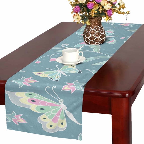 MKHERT Elegant Twisted Branches With Butterflies Table Runner For Wedding Party Decoration Kitchen Decor Decoration 16x72 inch