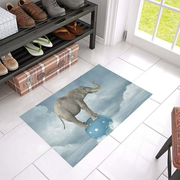 MKHERT Elephant In The Sea Doormat Rug Home Decor Floor Mat Bath Mat 23.6x15.7 inch