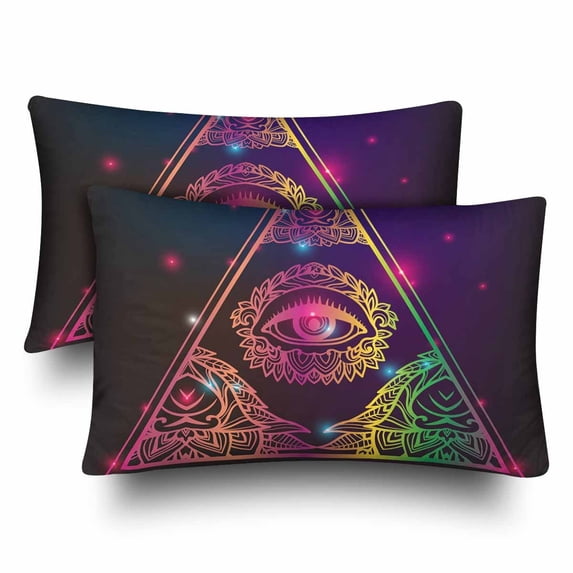 MKHERT Eye Of Providence Pillowcase Pillow Protector Cushion Cover 20x30 inch,Set of 2