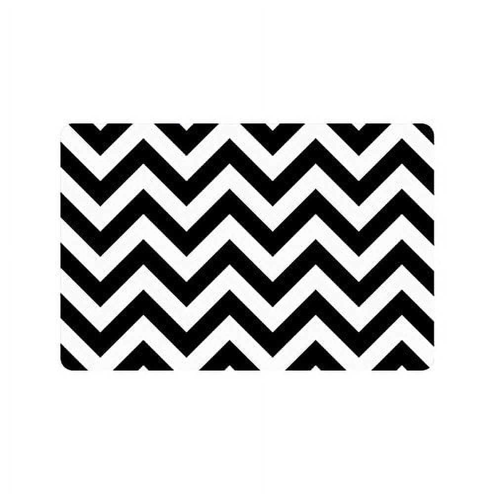 MKHERT Fashion Chevron Zig Zag Black and White Doormat Rug Home Decor Floor Mat Bath Mat 23.6x15