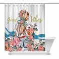 thumbnail image 1 of MKHERT Fashion Good Vibes Beautiful Girl with Watercolor Roses Waterproof Shower Curtain Decor Fabric Bathroom Set 60x72 inch, 1 of 1