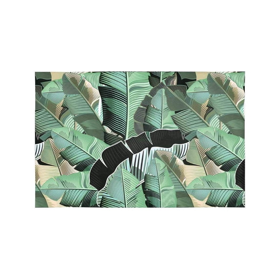 MKHERT Fashion Tropical Pattern with Realistic Banana Green Leafs Placemats Table Mats for Dining Room Kitchen Table Decoration 12x18 inch,Set of 6