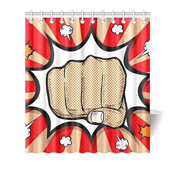 MKHERT Fist Shower Curtain Waterproof Bath Curtain Decor 66x72 inch