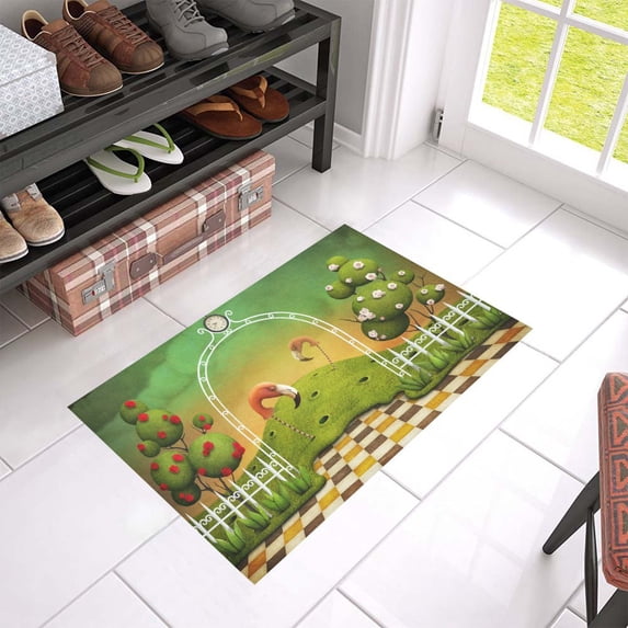 MKHERT Flamingo And Trees Doormat Rug Home Decor Floor Mat Bath Mat 23.6x15.7 inch