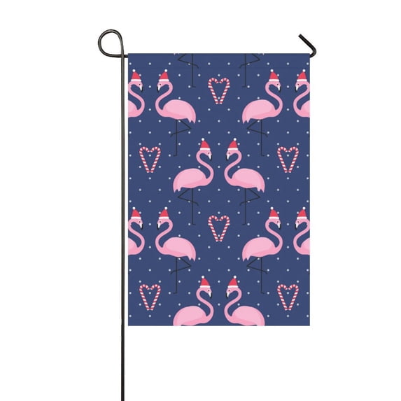MKHERT Flamingos Heart Garden Flag Outdoor Flag 12x18 inch
