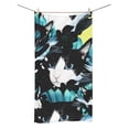 thumbnail image 1 of MKHERT Floral Pattern With Roses And Cats Bath Towel Shower Towel Wash Cloth Face Towels 16x28 Inches, 1 of 3