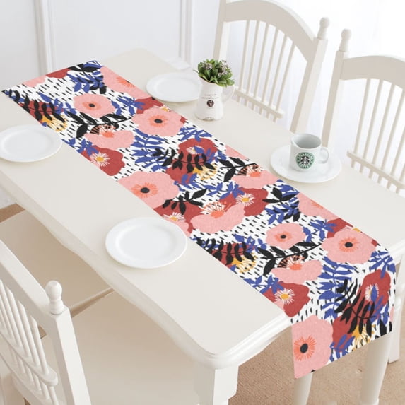 MKHERT Floral Table Runner for Wedding Party Banquet Decoration 16x72 inch