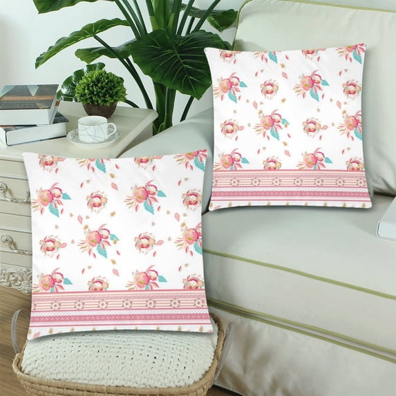 MKHERT Floral Throw Pillowcase Pillow Cover Cushion Couver 18x18 inch, Set of 2