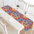 thumbnail image 1 of MKHERT Flowers And Triangles Table Runner for Office Kitchen Dining Wedding Party Home Decor 14x72 inch, 1 of 3