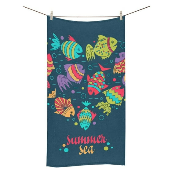 MKHERT Frame For Text with Fish Bath Towel Hand Towel Shower Towel Washcloth 30x56 inch