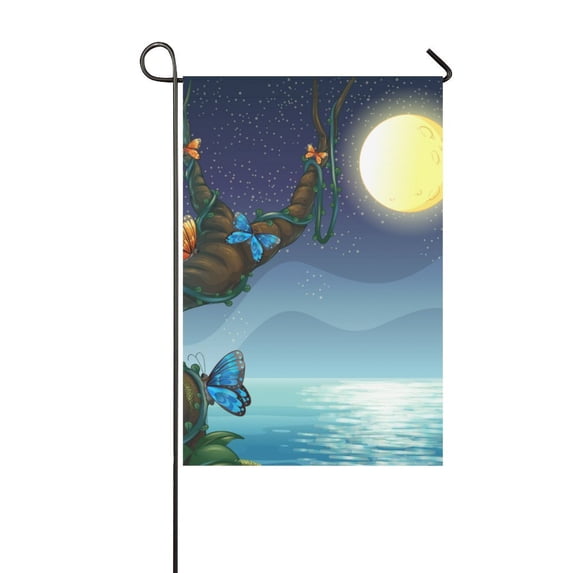 MKHERT Full Moon Garden Flag Outdoor Flag 12x18 inch