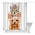 thumbnail image 1 of MKHERT Funny Animal Portrait of Dog Cat and Rat Decor Waterproof Polyester Bathroom Shower Curtain Bath 60x72 inch, 1 of 1