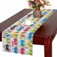 thumbnail image 1 of MKHERT Funny Cartoon Cars Trucks Buses and Emergency Vehicles Table Runner Home Decor for Kitchen Dining Wedding Party 16x72 Inch, 1 of 2