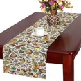 thumbnail image 1 of MKHERT Funny Cartoon Latin American Mexican Hats Guitar Lots of Symbols Table Runner Home Decor for Home Kitchen Wedding Party Banquet Decoration 16x72 Inch, 1 of 2