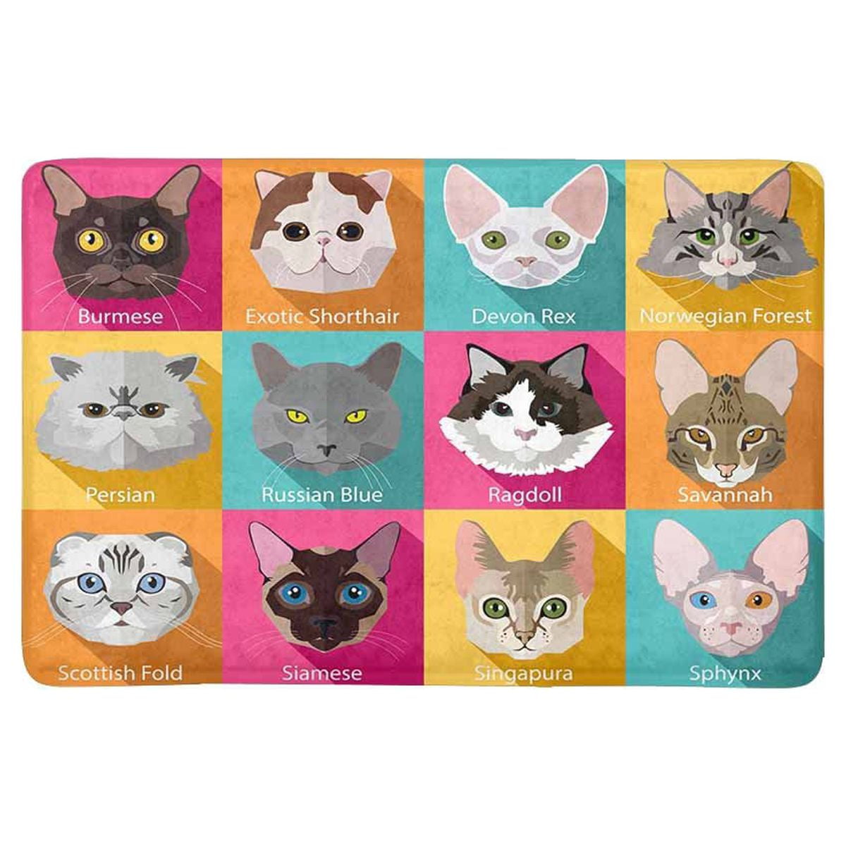 Funny Cat Bathmat (or Doormat, or Kitchen Mat) - Non Slip & Anti-Skid -  CatMEGA Store