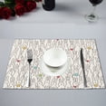 thumbnail image 1 of MKHERT Funny Cute Easter Rabbits Bunny with Easter Eggs and Hearts Placemats Table Mats for Dining Room Kitchen Table Decoration 12x18 inch,Set of 6, 1 of 4