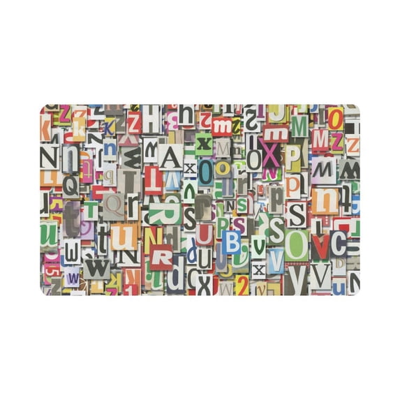 MKHERT Funny Digital Collage of Alphabet Letters Doormat Rug Home Decor Floor Mat Bath Mat 30x18 inch