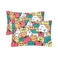thumbnail image 1 of MKHERT Funny Doodle Cats Pillowcase Pillow Protector Cushion Cover 20x30 inch,Set of 2, 1 of 3
